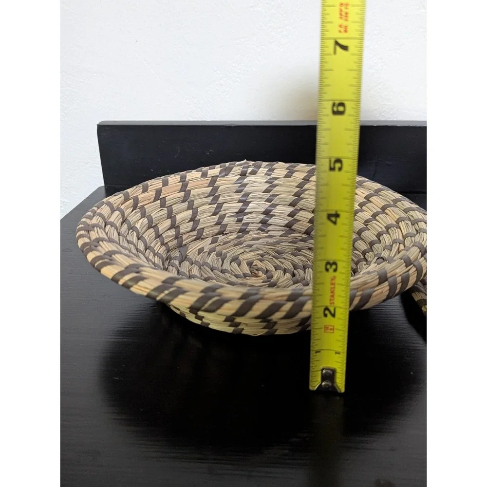 Handwoven Grass Coiled Baskets (Set of 2) Wall‎ Hanging or Table Top